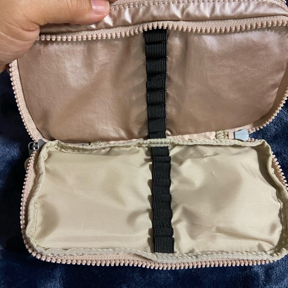 KIPLING Metallic Old Rose Dual Zip Compartment Cosmetic Bag - Picture 5 of 6